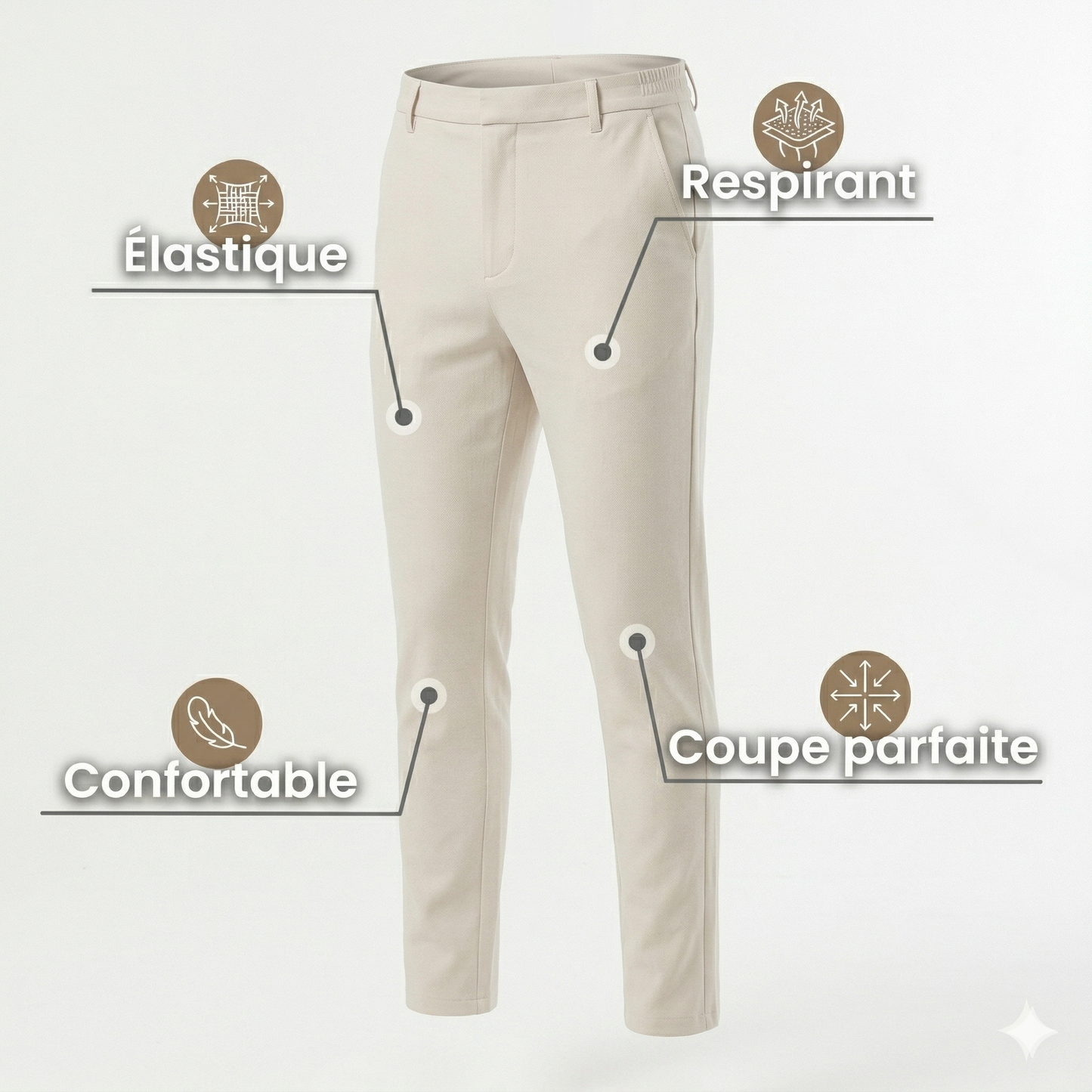 ACTIVEFIT - PANTALON EXTENSIBLE BEIGE
