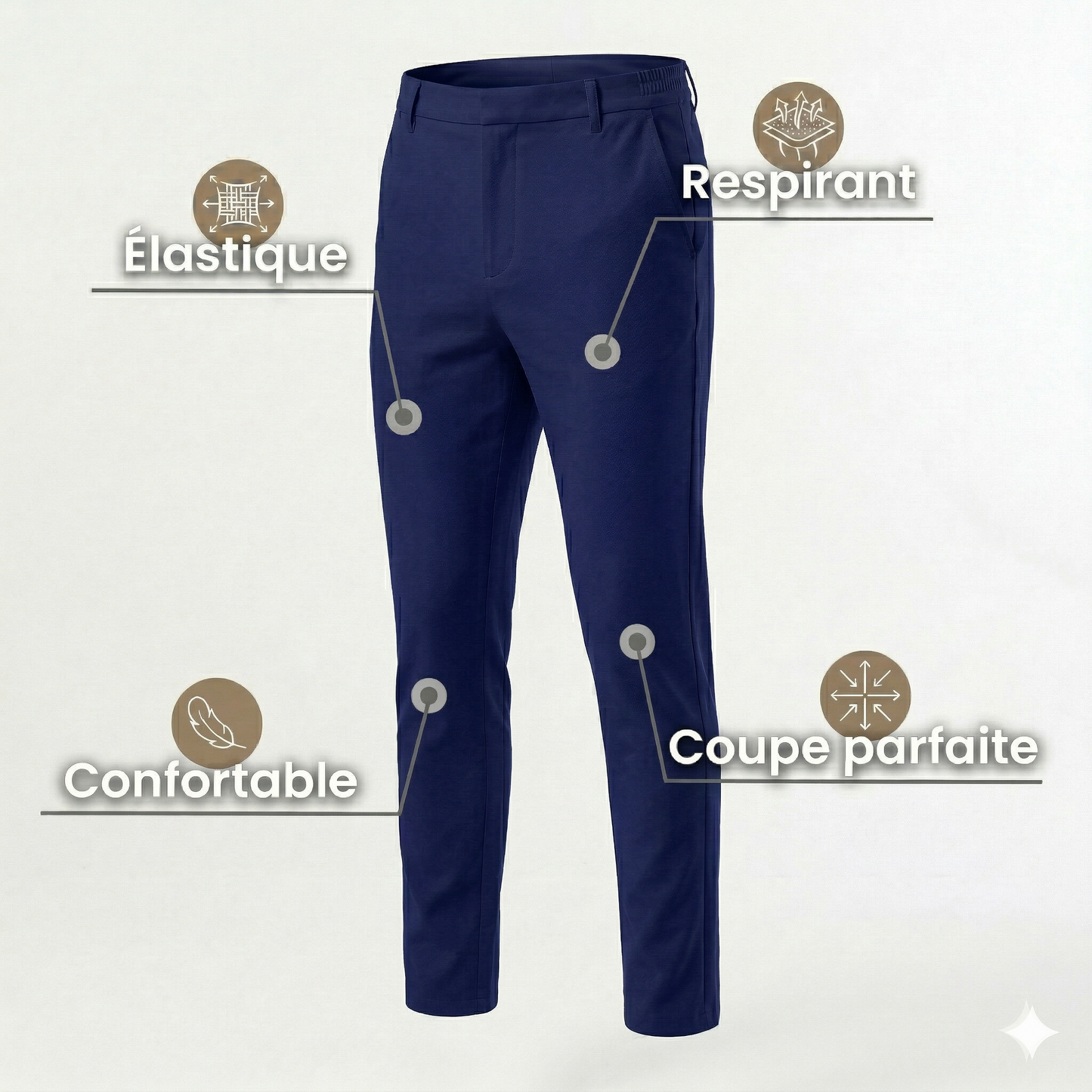 ACTIVEFIT - PANTALON EXTENSIBLE MARINE