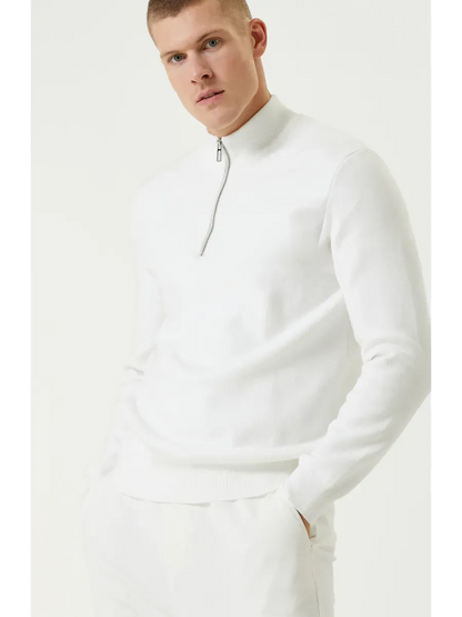 SANTIAGO - PULL ZIPPE BLANC
