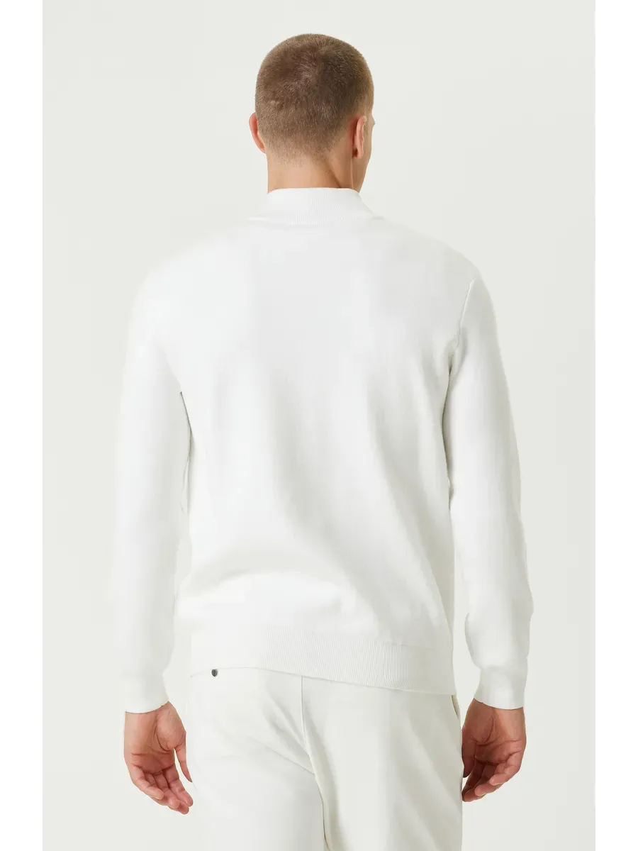SANTIAGO - PULL ZIPPE BLANC