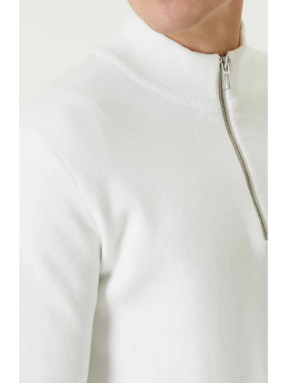 SANTIAGO - PULL ZIPPE BLANC