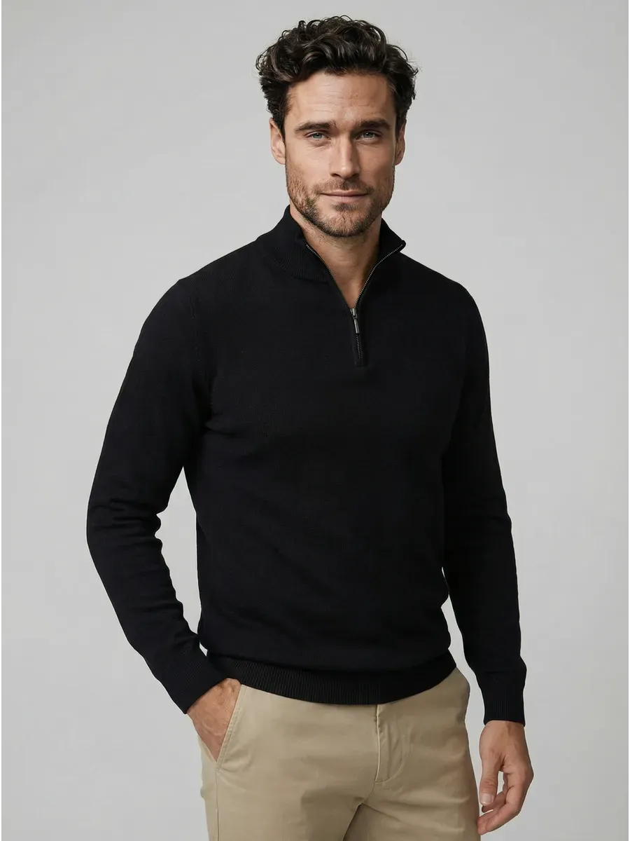 SANTIAGO - PULL ZIPPE NOIR