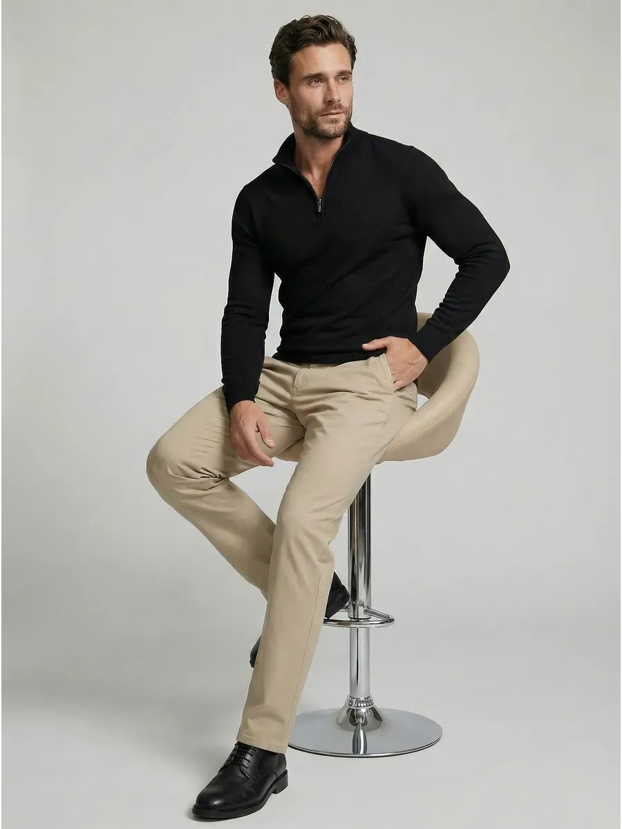 SANTIAGO - PULL ZIPPE NOIR
