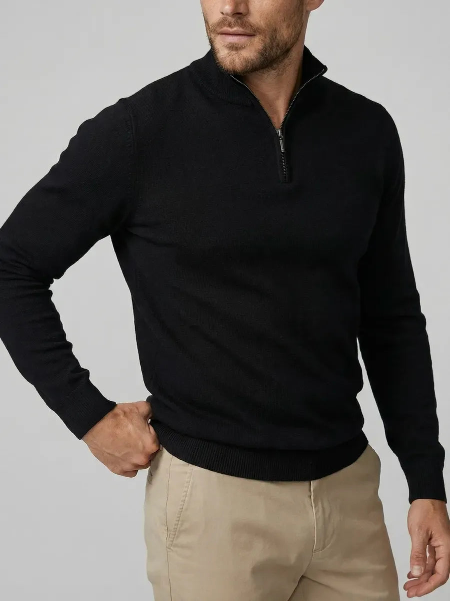 SANTIAGO - PULL ZIPPE NOIR