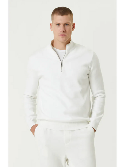 SANTIAGO - PULL ZIPPE BLANC
