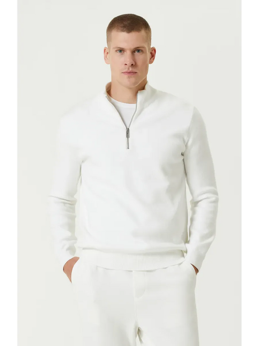 SANTIAGO - PULL ZIPPE BLANC